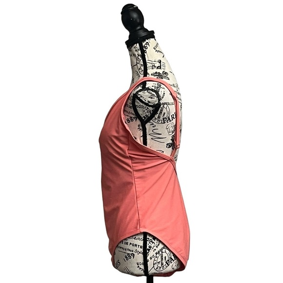 Kona Sol Women’s Orange One Piece Swimsuit L Adjustable Straps VNeck Summer Swim - Picture 4 of 11